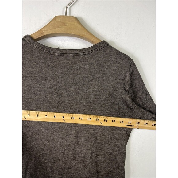 AKRIS Women’s T Shirt Size 12 Brown Cropped Short Sleeve Top Space Dye - Picture 6 of 6